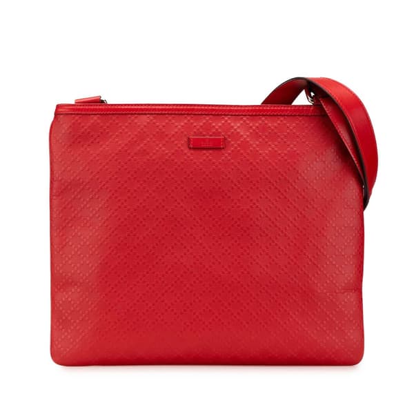 Pre-owned Gucci Leather Diamante Hilary Lux Crossbody Red