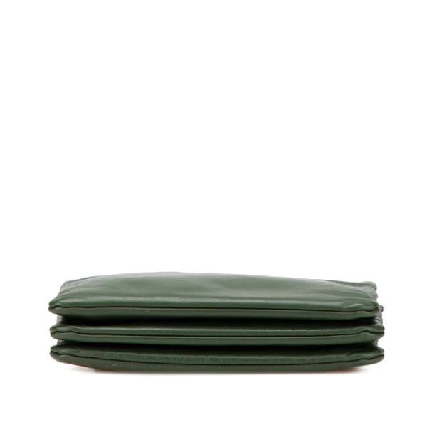 Pre-owned Celine Small Lambskin Trio Crossbody Green