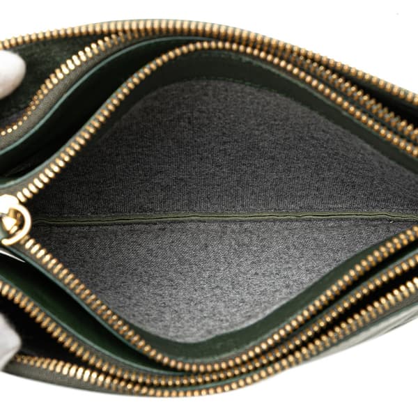 Pre-owned Celine Small Lambskin Trio Crossbody Green