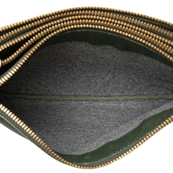 Pre-owned Celine Small Lambskin Trio Crossbody Green