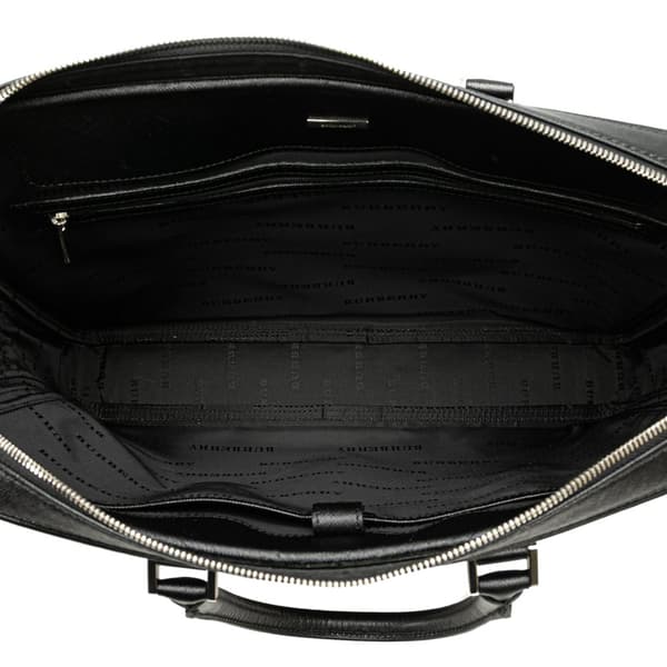 Pre-owned Burberry Leather Business Bag Black