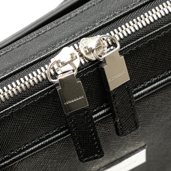 Pre-owned Burberry Leather Business Bag Black