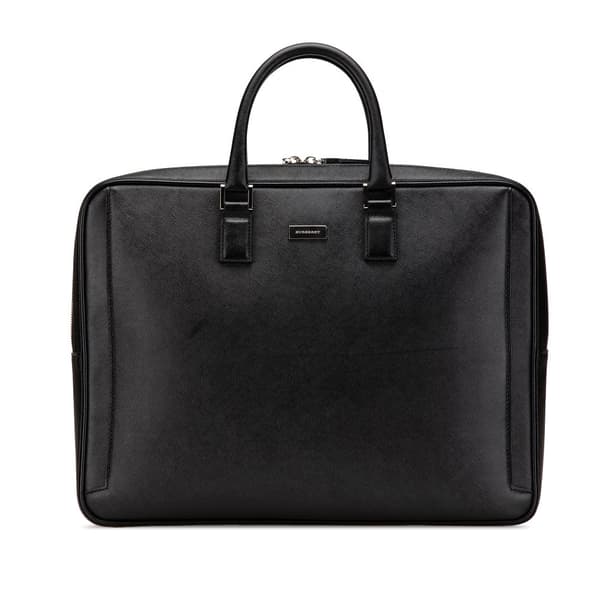 Pre-owned Burberry Leather Business Bag Black