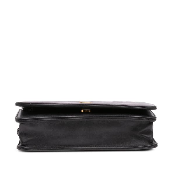 Pre-owned Chanel Quilted Aged Calfskin Gabrielle Wallet On Chain Black