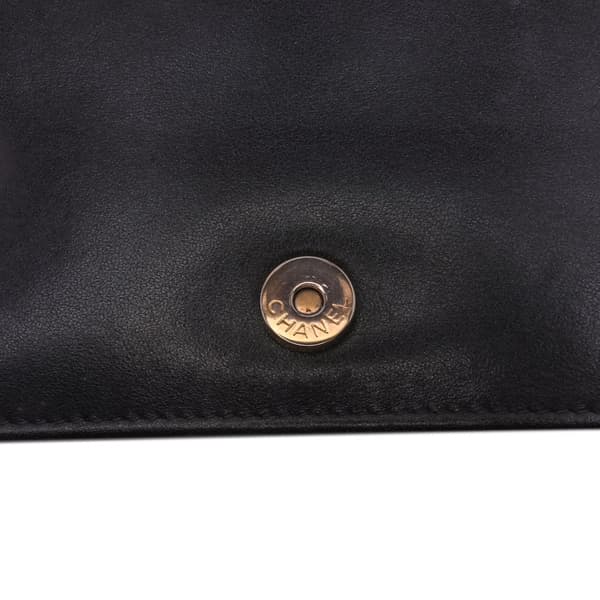 Pre-owned Chanel Quilted Aged Calfskin Gabrielle Wallet On Chain Black