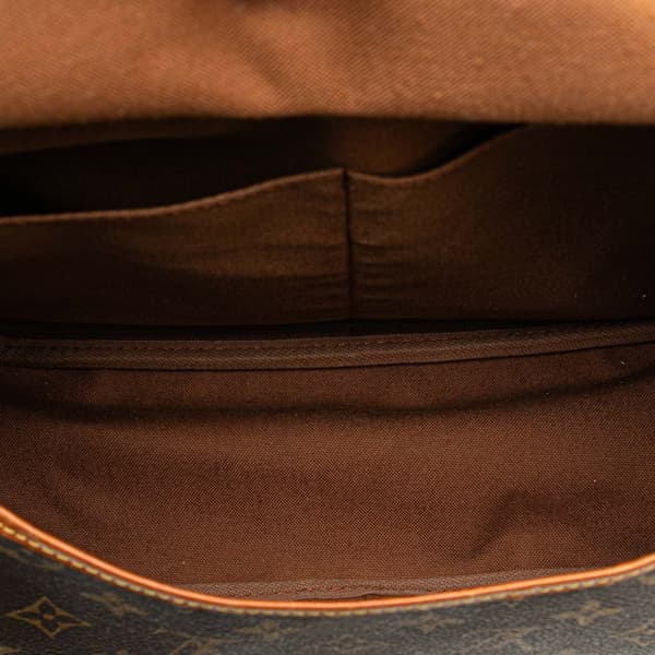 Pre-owned Louis Vuitton Monogram Saumur 35 Brown
