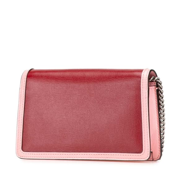 Pre-owned Gucci Super Mini Bicolor Leather Dionysus Crossbody Red