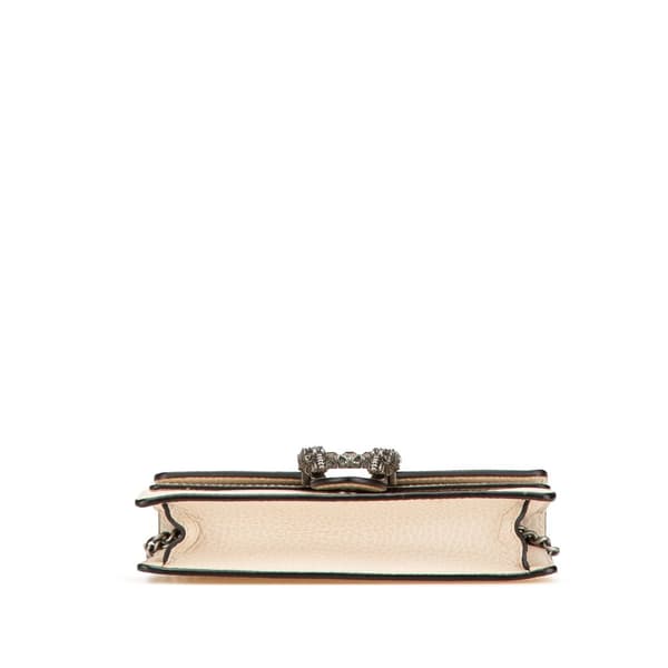 Pre-owned Gucci Super Mini Dionysus Leather Crossbody White