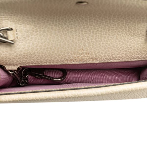 Pre-owned Gucci Super Mini Dionysus Leather Crossbody White