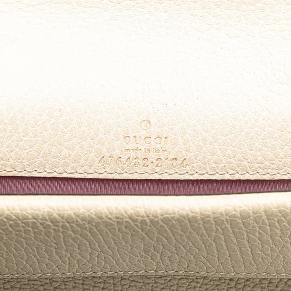Pre-owned Gucci Super Mini Dionysus Leather Crossbody White