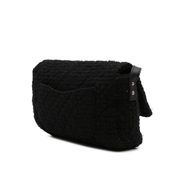 Pre-owned Chanel Jumbo Reissue 2.55 Quilted Tweed Easy Messenger Flap Black