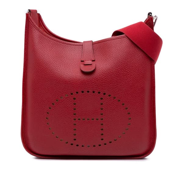 Pre-owned Hermès Togo Evelyne I GM Red
