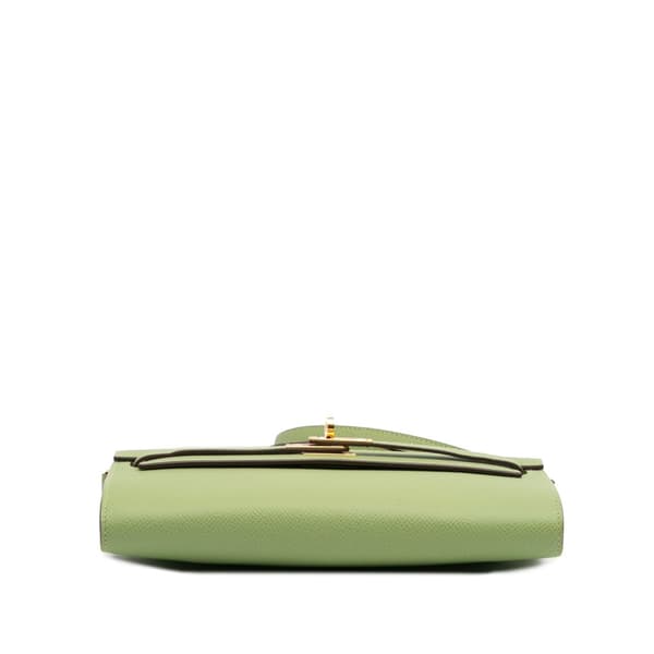 Pre-owned Hermès Epsom Kelly To Go Wallet Green