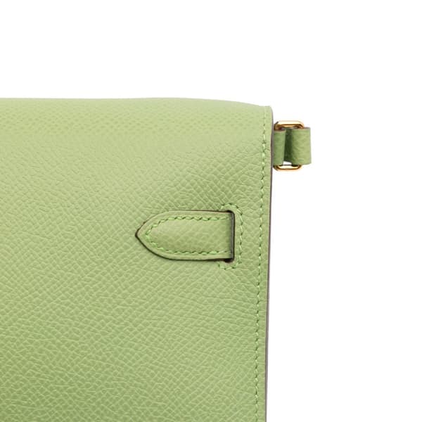 Pre-owned Hermès Epsom Kelly To Go Wallet Green