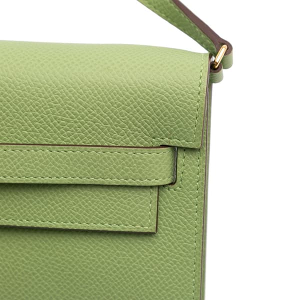 Pre-owned Hermès Epsom Kelly To Go Wallet Green