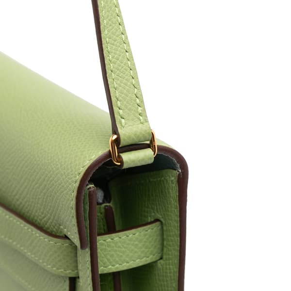Pre-owned Hermès Epsom Kelly To Go Wallet Green