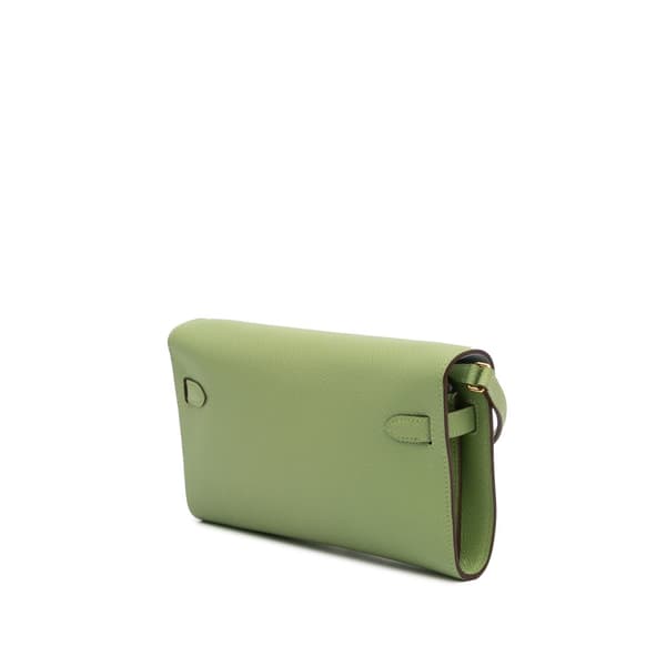 Pre-owned Hermès Epsom Kelly To Go Wallet Green