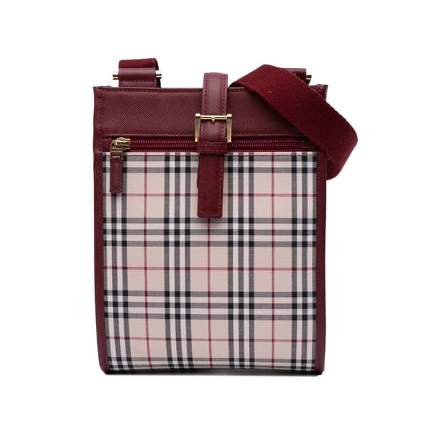 Pre-owned Burberry House Check Canvas Crossbody Brown