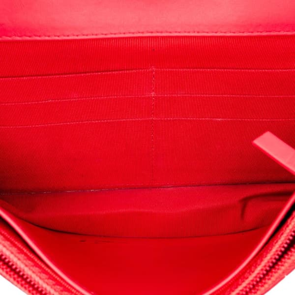 Pre-owned Chanel CC Patent Wallet on Chain Red