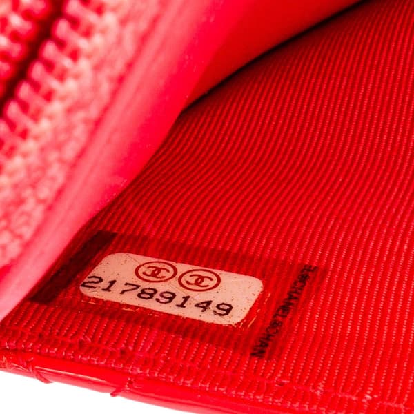 Pre-owned Chanel CC Patent Wallet on Chain Red