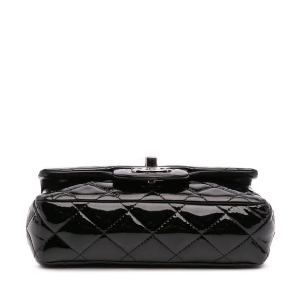 Pre-owned Chanel Extra Mini Rectangular Classic Patent Single Flap Black