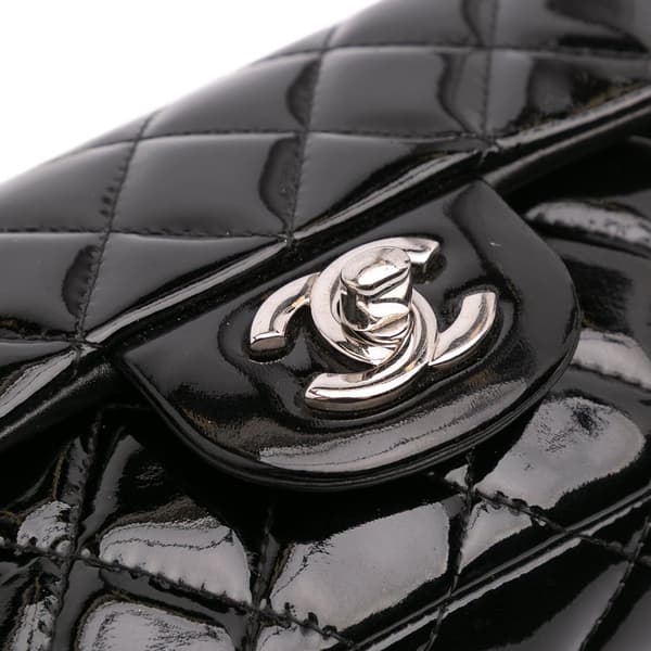 Pre-owned Chanel Extra Mini Rectangular Classic Patent Single Flap Black