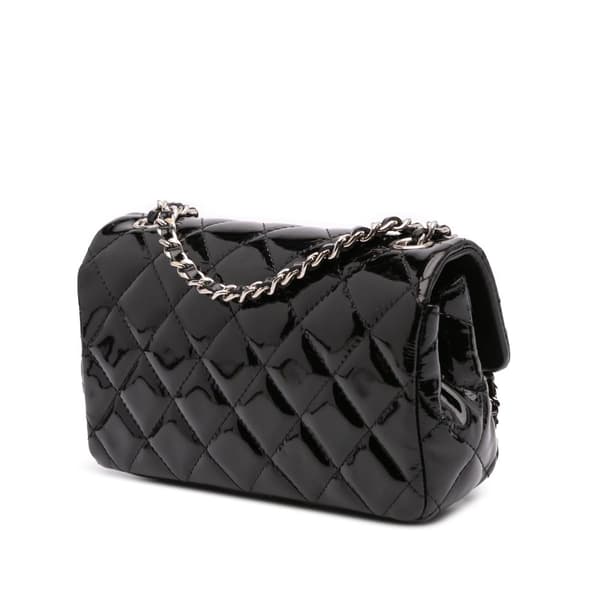 Pre-owned Chanel Extra Mini Rectangular Classic Patent Single Flap Black