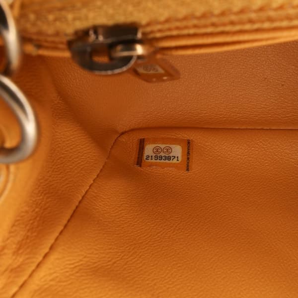 Pre-owned Chanel Mini Rectangular Classic Caviar Single Flap Yellow