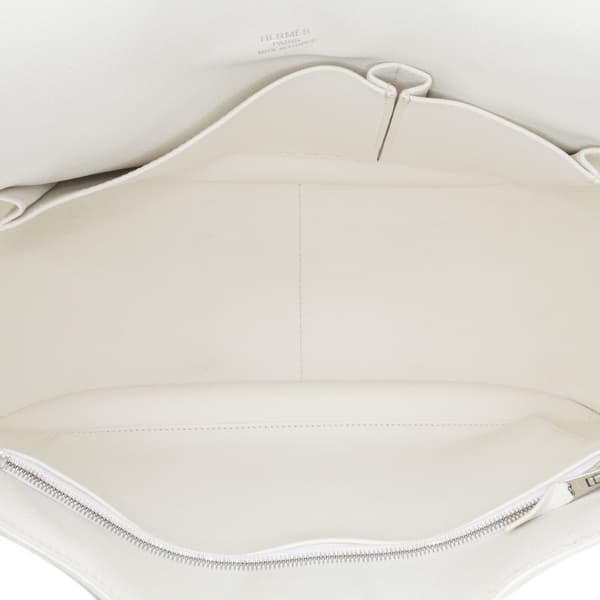 Pre-owned Hermès Clemence Jypsiere 34 White