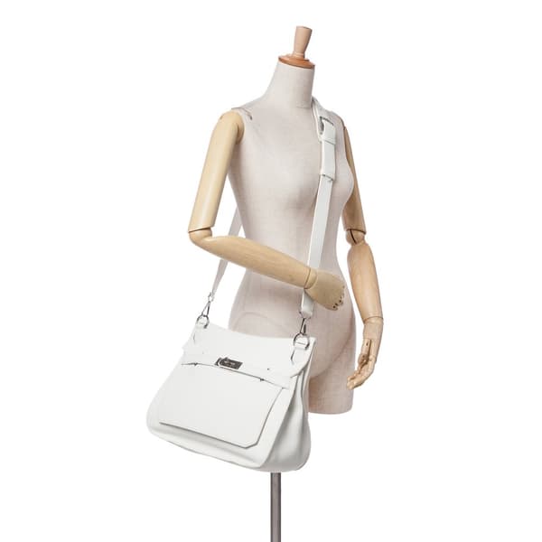 Pre-owned Hermès Clemence Jypsiere 34 White