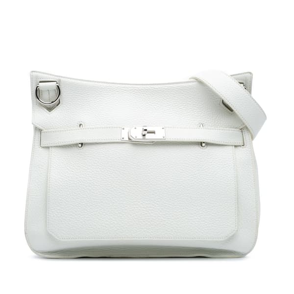 Pre-owned Hermès Clemence Jypsiere 34 White