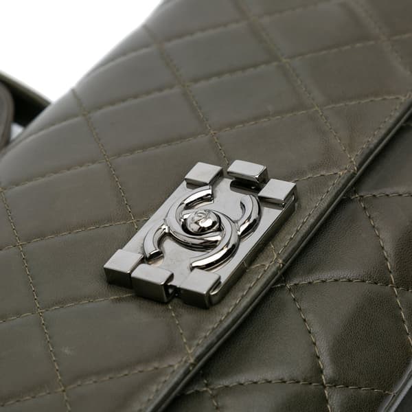 Pre-owned Chanel Quilted Lambskin Soft Boy Flap Brown