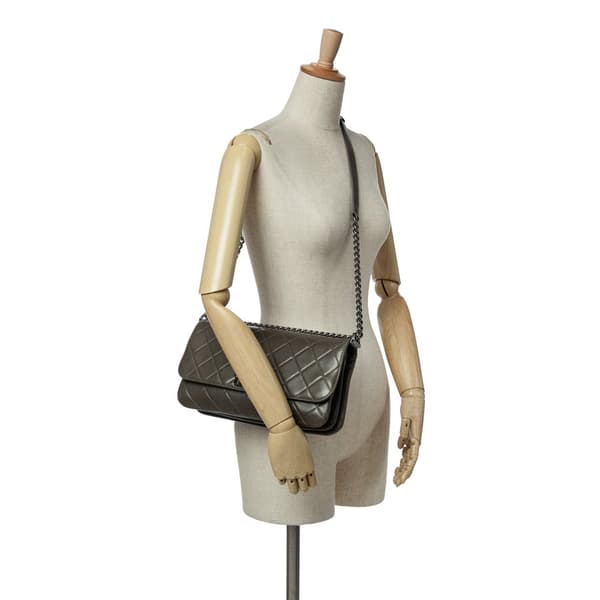 Pre-owned Chanel Quilted Lambskin Soft Boy Flap Brown