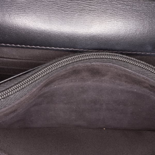 Pre-owned Chanel Quilted Suede Cocostellar Wallet on Chain Black
