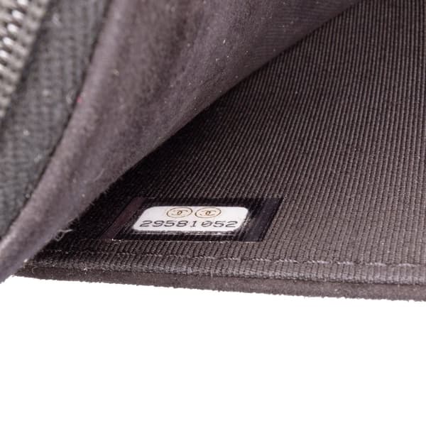 Pre-owned Chanel Quilted Suede Cocostellar Wallet on Chain Black
