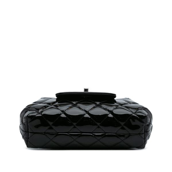 Pre-owned Chanel Small Quilted Patent Coco Shine Accordion Flap Black