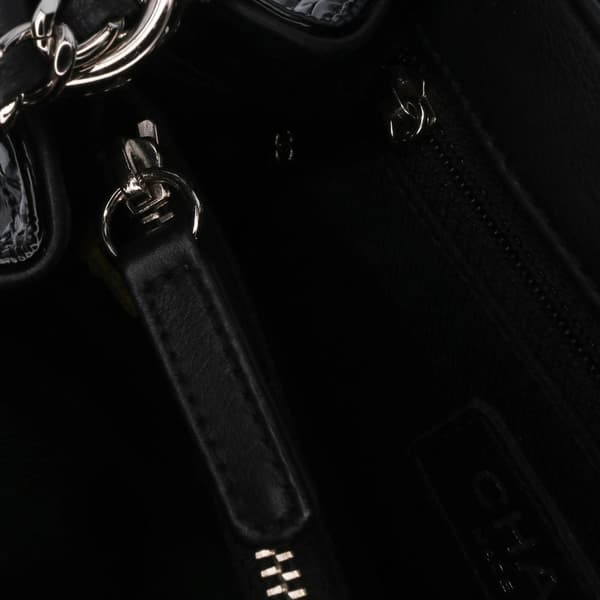 Pre-owned Chanel Small Quilted Patent Coco Shine Accordion Flap Black