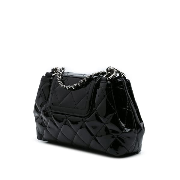 Pre-owned Chanel Small Quilted Patent Coco Shine Accordion Flap Black