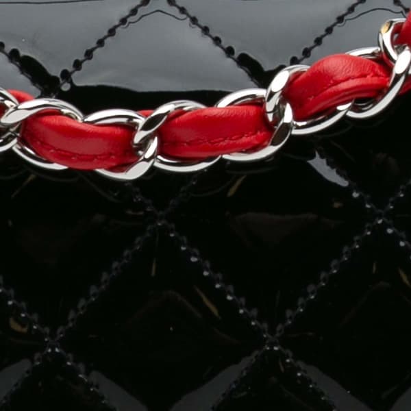 Pre-owned Chanel Mini Rectangular Classic Bicolor Patent Single Flap Red