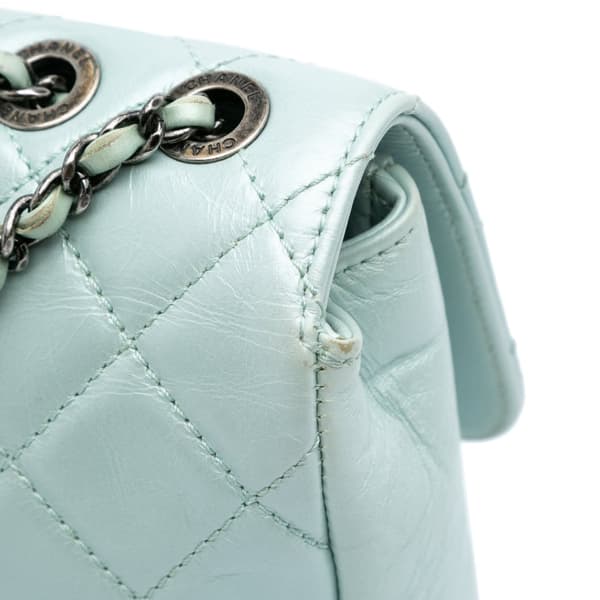 Pre-owned Chanel Medium Quilted Calfskin Coco Pleats Chain Flap Blue