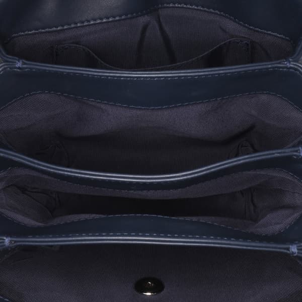 Pre-owned Chanel Mini Calfskin Tramezzo Flap Blue