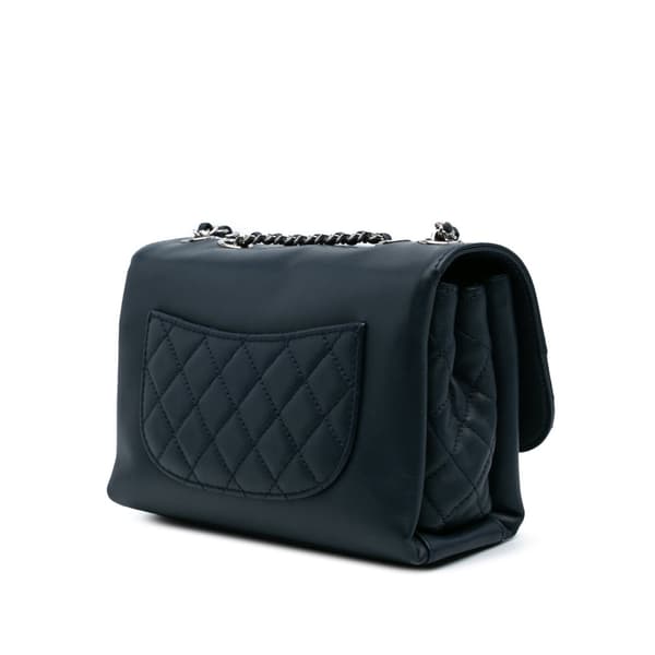 Pre-owned Chanel Mini Calfskin Tramezzo Flap Blue