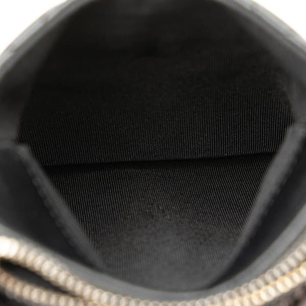 Pre-owned Chanel CC Quilted Lambskin Phone Holder with Chain Black