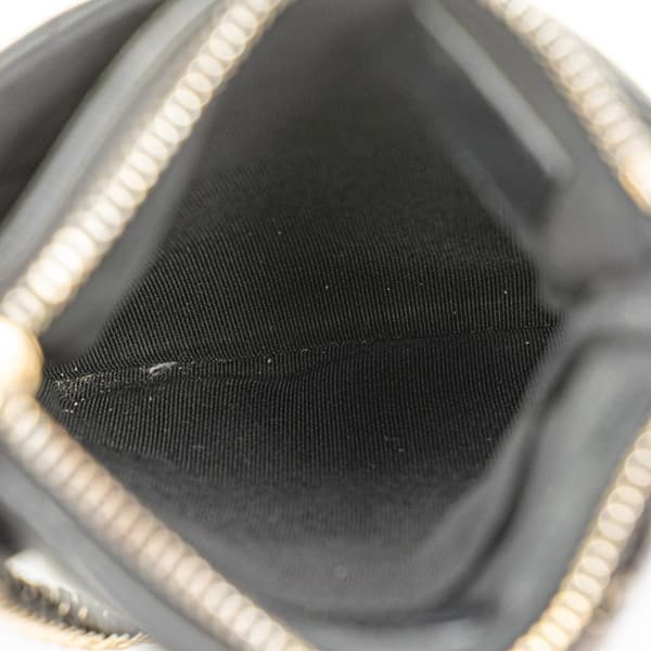 Pre-owned Chanel CC Quilted Lambskin Phone Holder with Chain Black