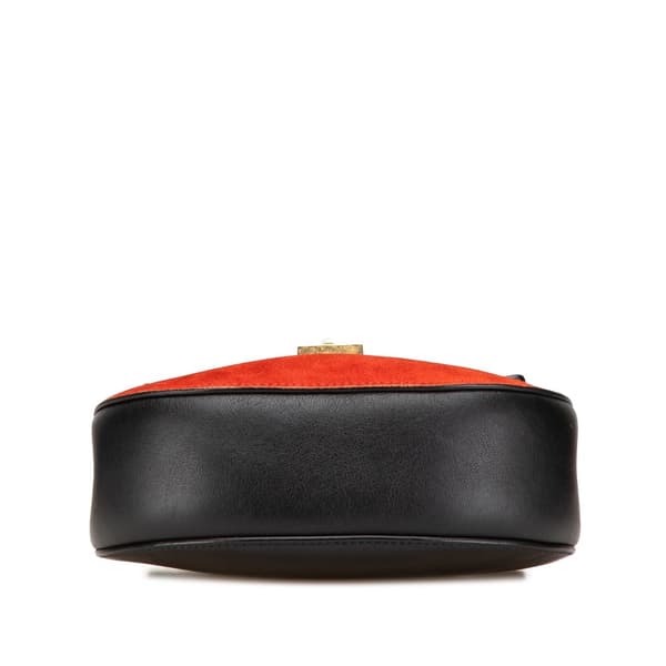 Pre-owned Chloé Mini Suede and Calfskin Drew Crossbody Red