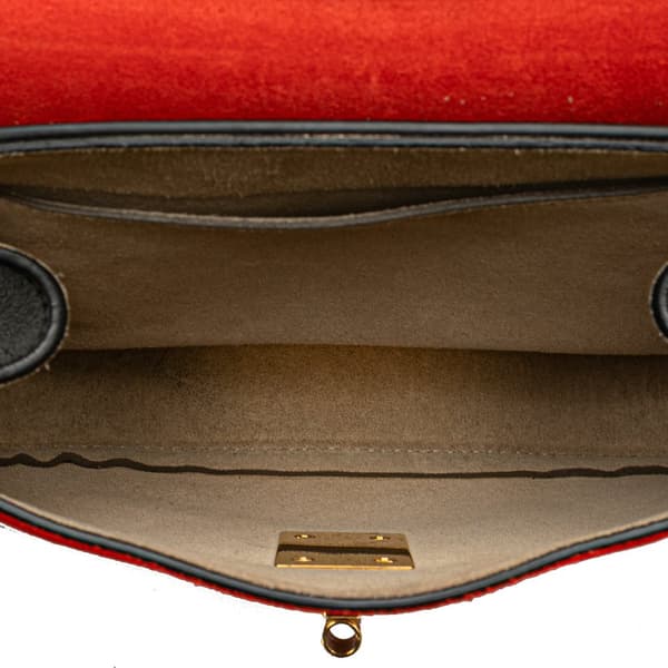 Pre-owned Chloé Mini Suede and Calfskin Drew Crossbody Red