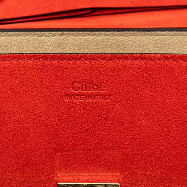 Pre-owned Chloé Mini Suede and Calfskin Drew Crossbody Red