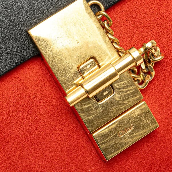 Pre-owned Chloé Mini Suede and Calfskin Drew Crossbody Red
