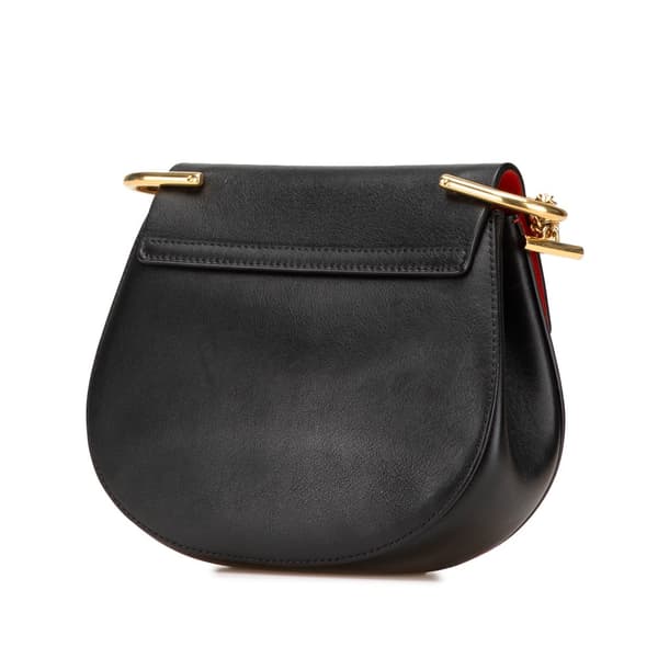 Pre-owned Chloé Mini Suede and Calfskin Drew Crossbody Red