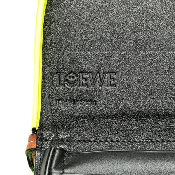 Pre-owned LOEWE Small Smooth Calfskin Smiley Heel Crossbody Yellow